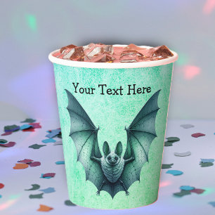 Gobelets En Papier Chauve-souris volante bleue verte Halloween Corps