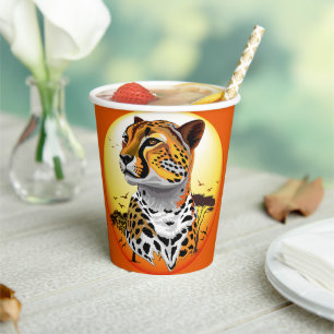 Gobelets En Papier Cheetah African Feline Wild Animal