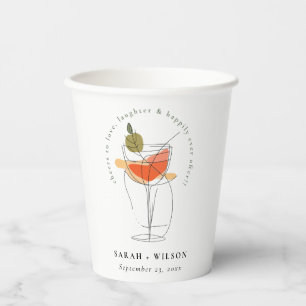 Gobelets En Papier Chefs à l'amour moderne Cocktail Mariage de vin
