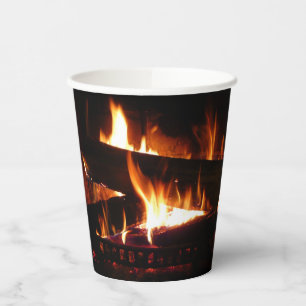 Gobelets En Papier Cheminée hiver chaud