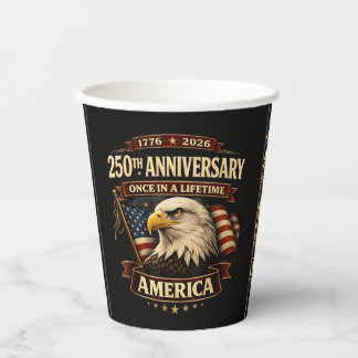 Gobelets En Papier Chemise 250e anniversaire États-Unis 250e Amérique