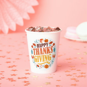 Gobelets En Papier Chemise bon thanksgiving Jour des vacances d'aut
