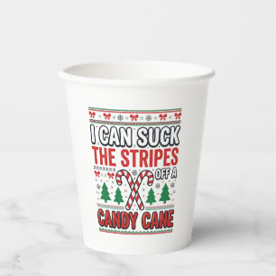 Gobelets En Papier Chemise de Noël drôle de canne à bonbon