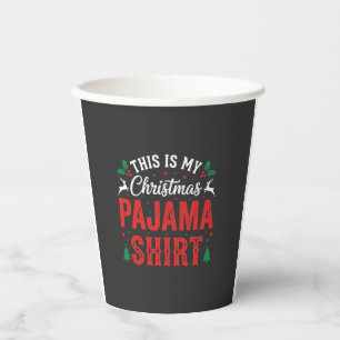 Gobelets En Papier Chemise de pyjama de Noël drôle de vacances