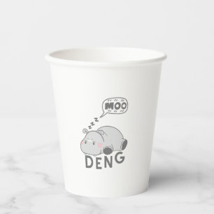 Gobelets En Papier Chemise T-Shirt Mignonne Moo Deng Baby Nope Drôle