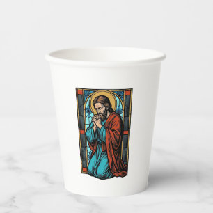 Gobelets En Papier Chemise vectorielle de figure religieuse priant vi