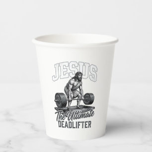 Gobelets En Papier Chemise Vectorielle Vintage Jésus Ultimate Deadlif
