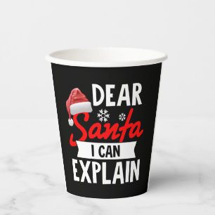 Gobelets En Papier Cher Père Noël, Je Peux Expliquer