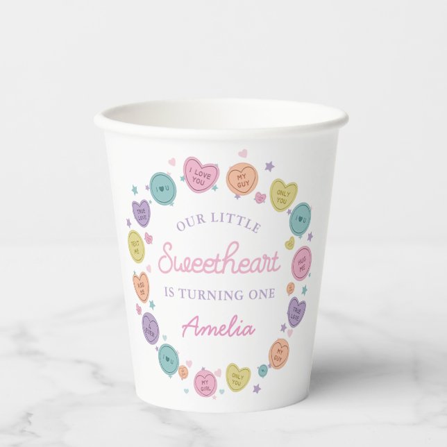 Gobelets En Papier Chérie Candy Valentine Anniversaire Coupes de papi (Recto)