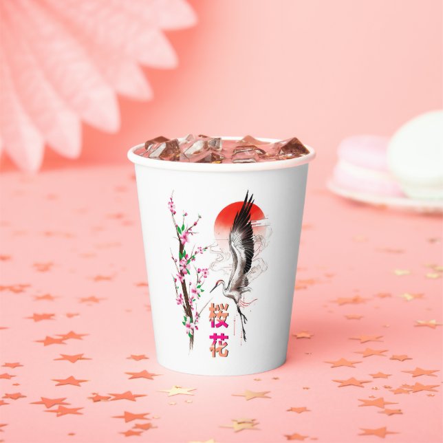 Gobelets En Papier Cherry Japan Pastel Sakura (Insitu)