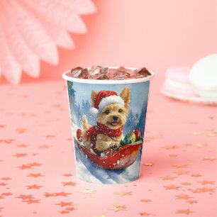 Gobelets En Papier Chesapeake Bay Terrier Dog dans Sledge Noël
