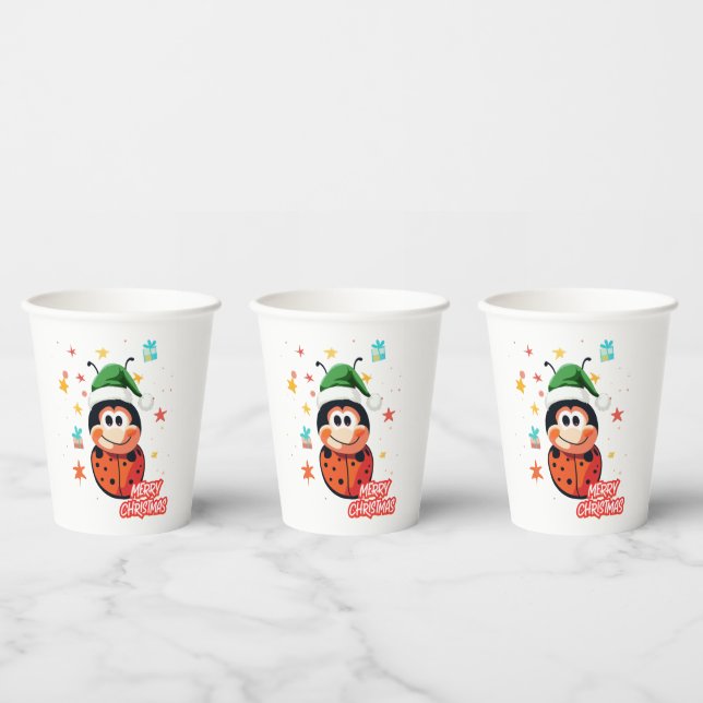 Gobelets En Papier Cheval de Noël Ladybug (Multi)
