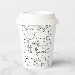 Gobelets En Papier Cheval Doodle M'Enfoncer