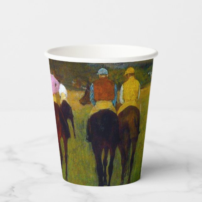 Gobelets En Papier Chevaux de course Edgar Degas à Longchamp (Verso)