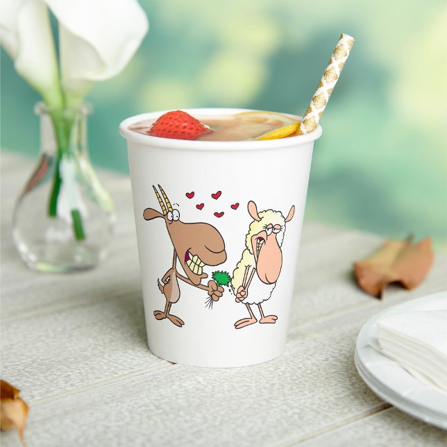 Gobelets En Papier Chèvre et mouton amoureux (Créateur téléchargé)
