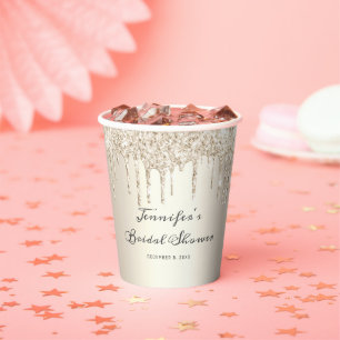 Gobelets En Papier Chic Mariage à bulles de Champagne Lettre cursive