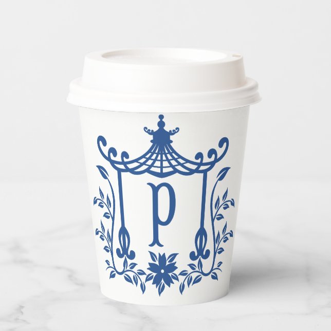 Gobelets En Papier Chic Pagode Monogramme P Coupes de papier (Recto)
