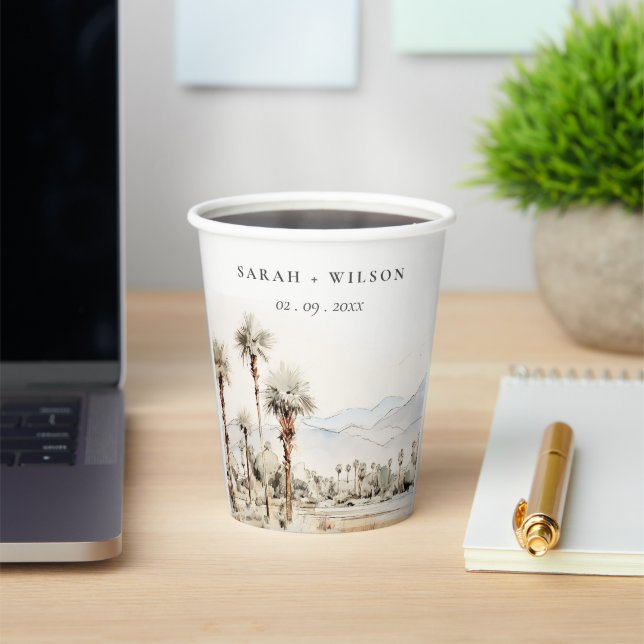 Gobelets En Papier Chic Palm Springs California Mariage paysager (Insitu)