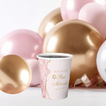 Gobelets En Papier Chic Rose Gold Agate Bat mitzvah Party Personnalis<br><div class="desc">Une agate rose et or chic orne le côté de cette belle coupe de fête Bat mitzvah. Le nom de votre fille est écrit dans une belle écriture formelle sous l'Étoile de David. Décor féminin parfait pour une famille juive chic et élégante célébrant une fille appelée à la Torah.</div>