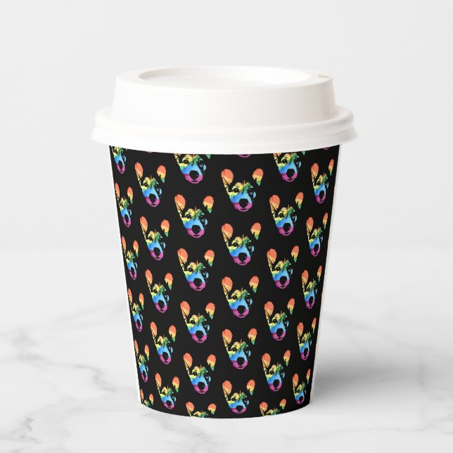 Gobelets En Papier Chien arc-en-ciel, tasses en papier (Recto)