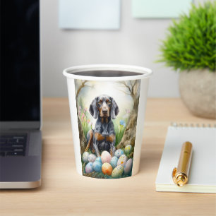Gobelets En Papier Chien Bluetick Coonhound avec œufs de Pâques Vacan