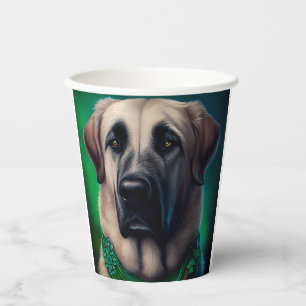 Gobelets En Papier Chien de berger anatolien en tenue de la Saint-Pat