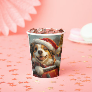 Gobelets En Papier Chien de berger d'Anatolie Montagnes Russes Noël