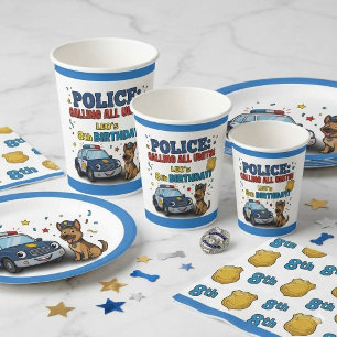 Gobelets En Papier Chien de Police Appel à Toutes les Unités Garçon A