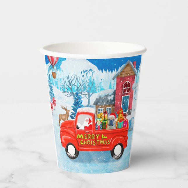 Gobelets En Papier Chien de taule français en livraison de Noël Camio (Recto)