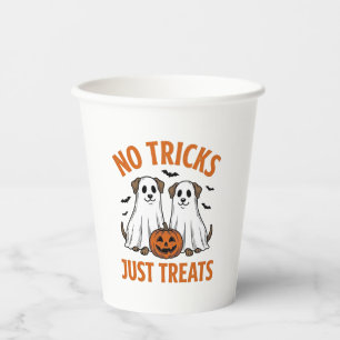 Gobelets En Papier Chien fantôme drôle Halloween Pas de farces juste 