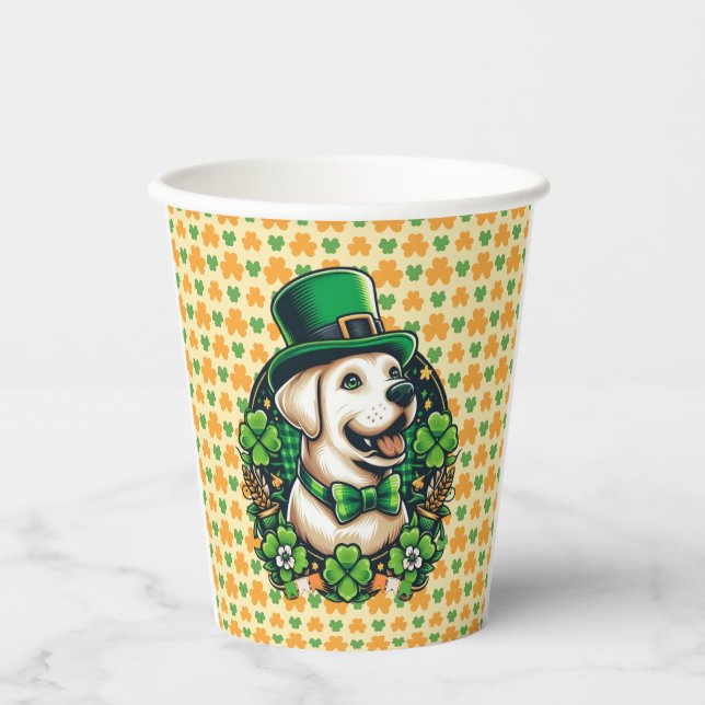 Gobelets En Papier Chien mignon de la Saint Patrick (Recto)
