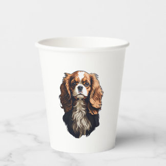Gobelets En Papier Chien spaniel Cavalier King Charles