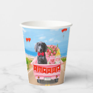 Gobelets En Papier Chien Weimaraner Cœur de camion de la Saint-Valent