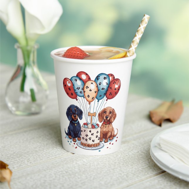 Gobelets En Papier Chiens de Dachshund (Insitu)