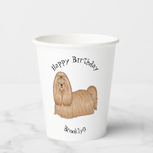 Gobelets En Papier Chih tzu long cheveux dessin de chien
