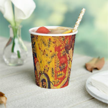 Chinoiserie médiévale italienne rouge jaune