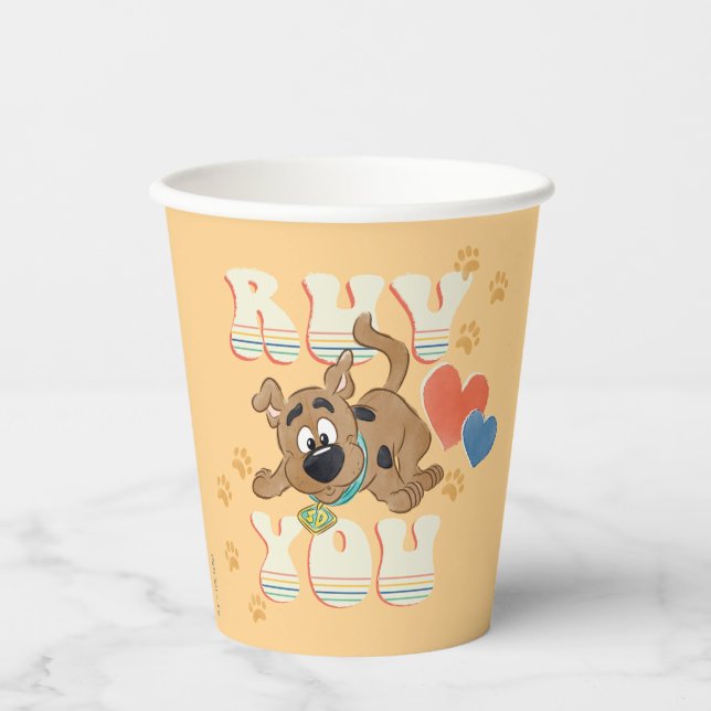 Gobelets En Papier Chiot Scooby-Doo "Ruv You" (Recto)