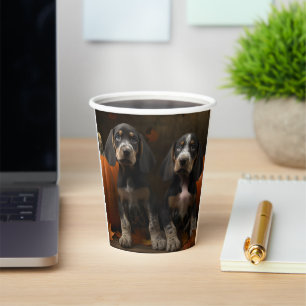 Gobelets En Papier Chiots Bluetick Coonhound Délice d'Automne Citroui