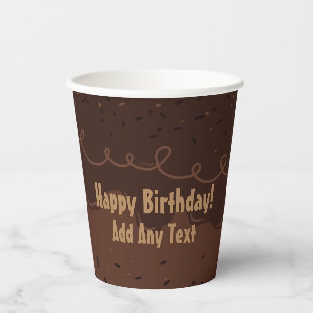 Gobelets En Papier Chocolat Anniversaire Gel Frosting (Recto)