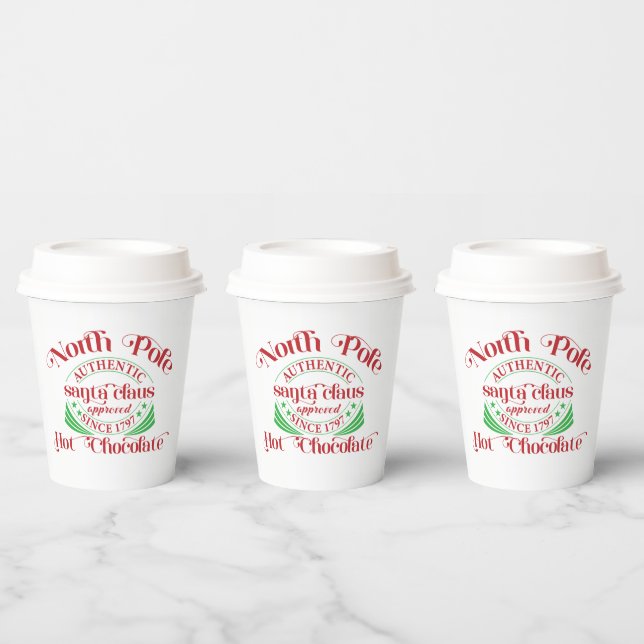 Gobelets En Papier chocolat chaud festif du Pôle Nord (Multi)