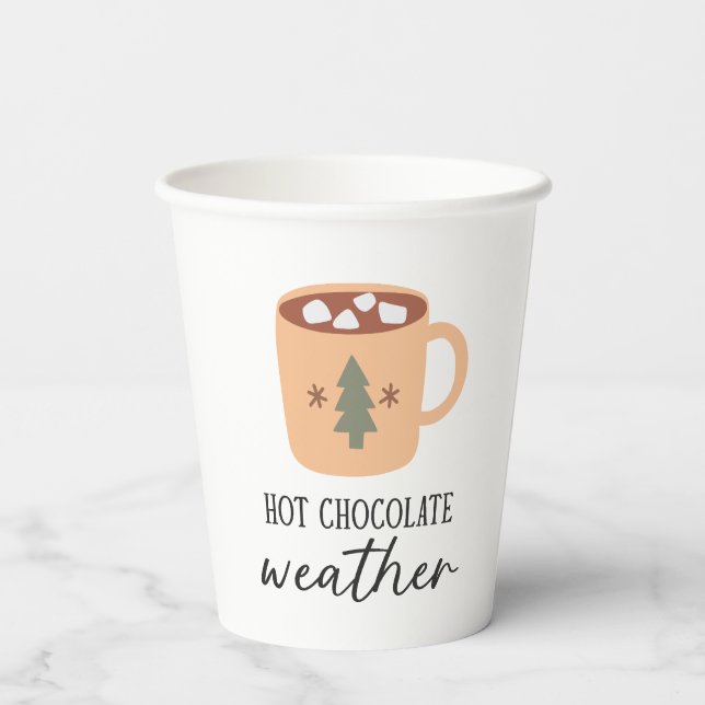 Gobelets En Papier Chocolat chaud Météo Festive Fête de vacances (Verso)