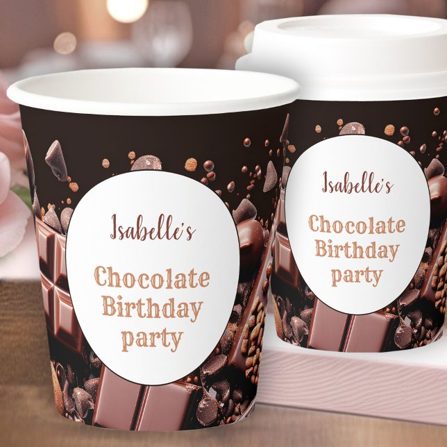 Gobelets En Papier Chocolat Chocolat Chocolat Chaud cacao foncé (Chocoholic Hot Chocolate Cocoa Dark Paper Cups)