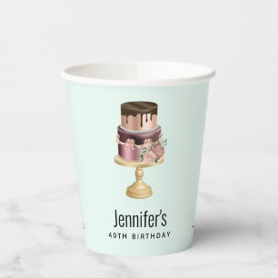 Gobelets En Papier Chocolat Drives et Rose Gold Luxury Cake Anniversa