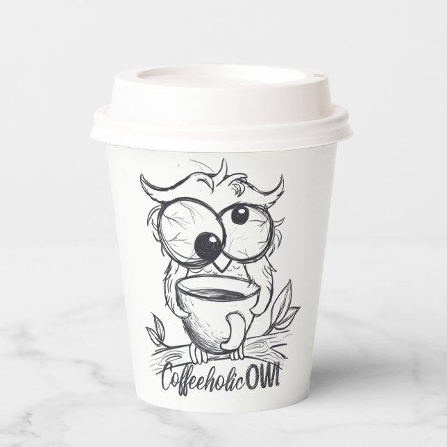 Gobelets En Papier Chouette à café (Recto)