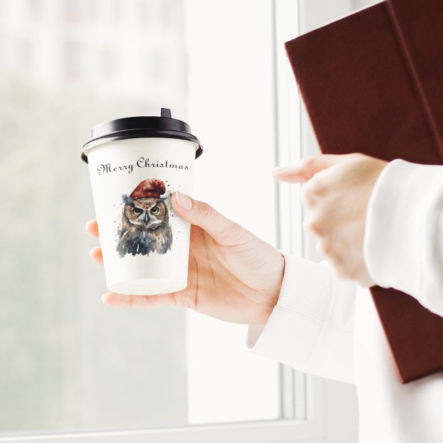 Gobelets En Papier Chouette d'hiver enchantée, personnalisée (Créateur téléchargé)