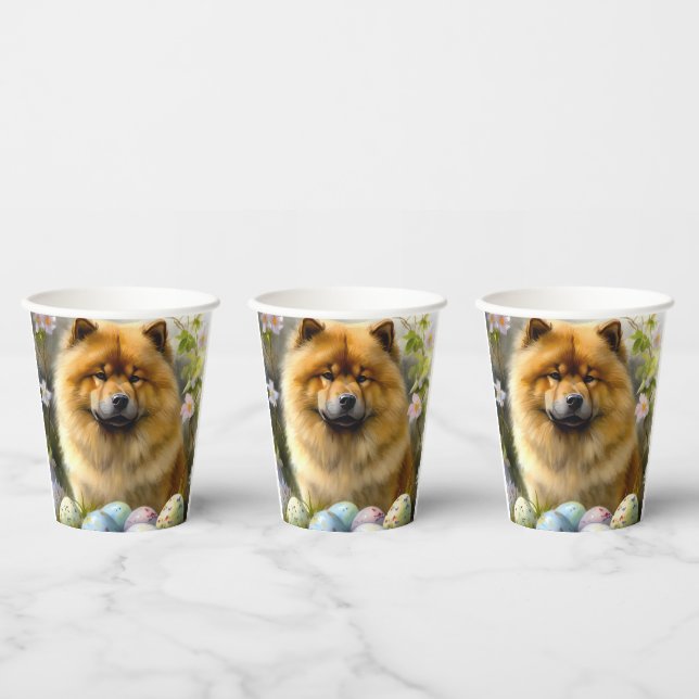 Gobelets En Papier Chow Chow avec oeufs de Pâques vacances (Multi)