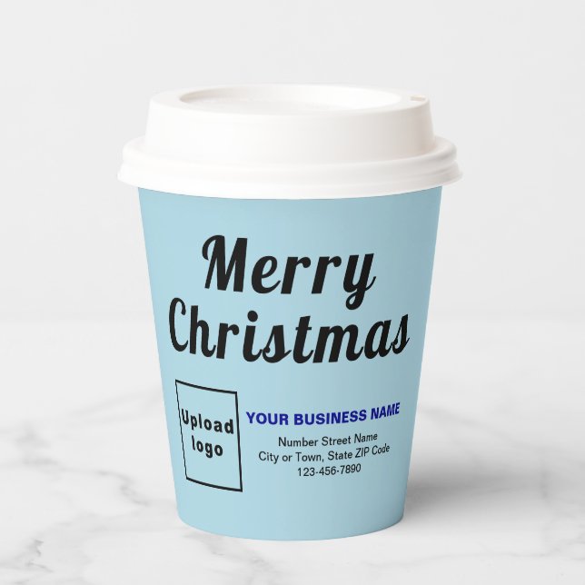 Gobelets En Papier Christmas Business Light Blue Paper Cup (Recto)