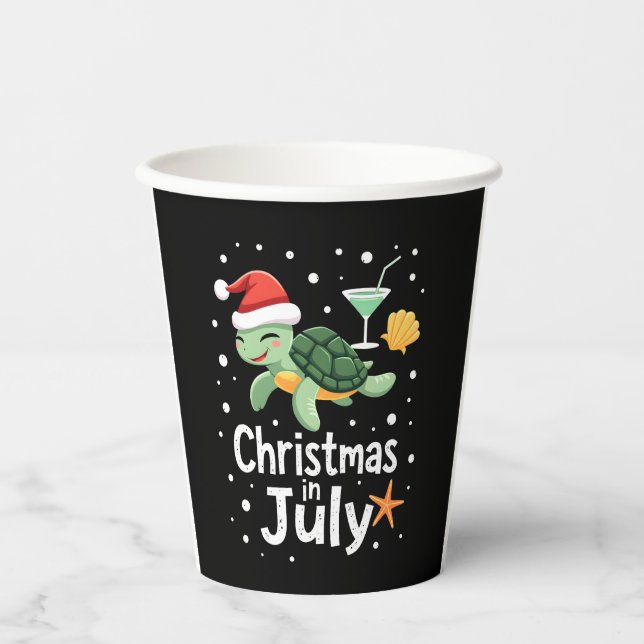 Gobelets En Papier Christmas In July Turtle Summer Xmas Tortoise Wome (Recto)