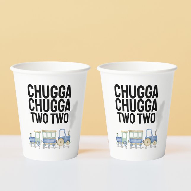 Gobelets En Papier Chugga Chugga Deux | 2e anniversaire | Tasses (2) (Créateur téléchargé)