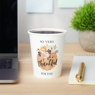 Gobelets En Papier Chute Citrouille Merci pour vous Thanksgiving